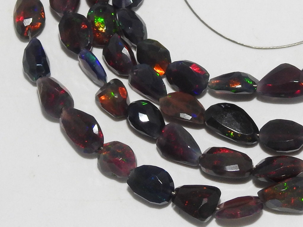 Ethiopian Black Opal Faceted Tumble,Nugget,Multi Flashy Fire,Loose Stone,Loose Bead,Wholesaler,Supplies 12Inch Strand 100%Natural (pme)EO2 | Save 33% - Rajasthan Living 16