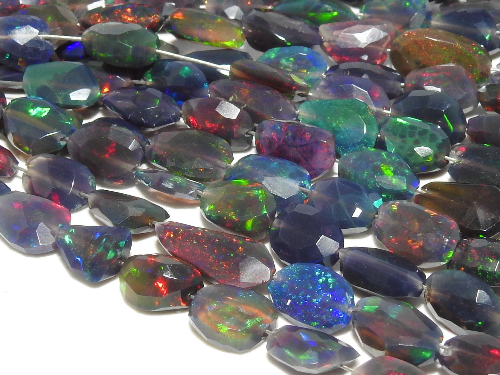 Ethiopian Black Opal Faceted Tumble,Nugget,Multi Flashy Fire,Loose Stone,Loose Bead,Wholesaler,Supplies 12Inch Strand 100%Natural (pme)EO2 | Save 33% - Rajasthan Living 12