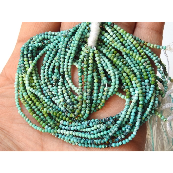 Arizona Turquoise Micro Faceted Roundel Beads,Multi Shaded,Loose Stone,Wholesaler,Supplies,13Inch 2MM Approx,100%Natural PME-B2 | Save 33% - Rajasthan Living 8