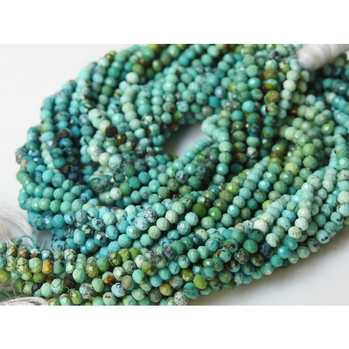 Arizona Turquoise Micro Faceted Roundel Beads,Multi Shaded,Loose Stone,Wholesaler,Supplies,13Inch 2MM Approx,100%Natural PME-B2 | Save 33% - Rajasthan Living 6