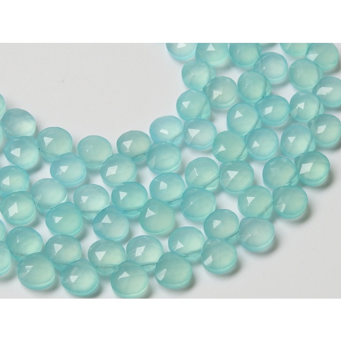 Aqua Blue Chalcedony Faceted Hearts,Teardrop,Drop,Loose Stone,Handmade,Earrings Pair,For Making Jewelry 4Inch Strand 8X8 MM Approx (pme)CY2 | Save 33% - Rajasthan Living 12