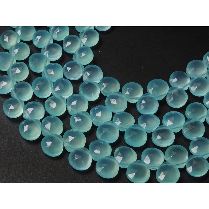 Aqua Blue Chalcedony Faceted Hearts,Teardrop,Drop,Loose Stone,Handmade,Earrings Pair,For Making Jewelry 4Inch Strand 8X8 MM Approx (pme)CY2 | Save 33% - Rajasthan Living 8