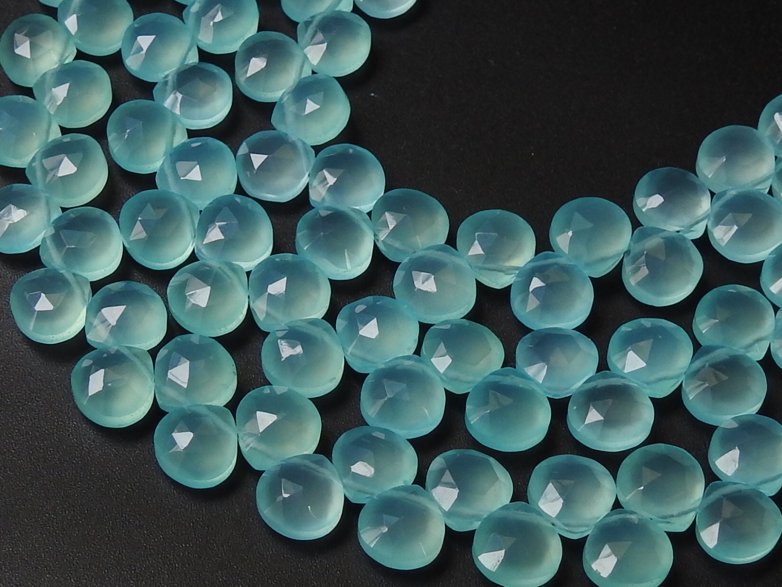 Aqua Blue Chalcedony Faceted Hearts,Teardrop,Drop,Loose Stone,Handmade,Earrings Pair,For Making Jewelry 4Inch Strand 8X8 MM Approx (pme)CY2 | Save 33% - Rajasthan Living 17
