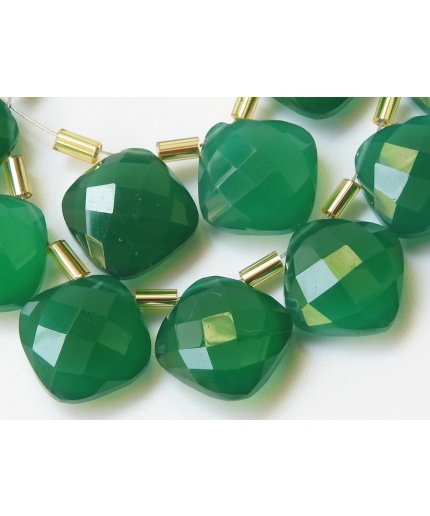 12X12MM Pair,Green Onyx Faceted Cushions,Square Shape Briolette,Teardrop,Loose Stone,Earrings Jewelry,Wholesaler,Supplies PME-CY1 | Save 33% - Rajasthan Living