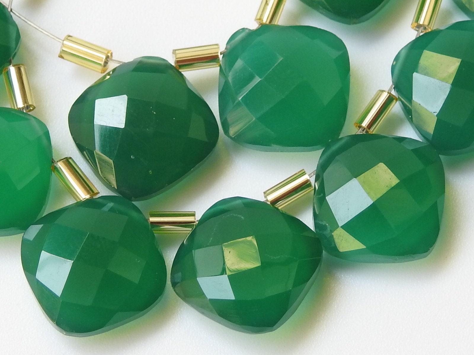 12X12MM Pair,Green Onyx Faceted Cushions,Square Shape Briolette,Teardrop,Loose Stone,Earrings Jewelry,Wholesaler,Supplies PME-CY1 | Save 33% - Rajasthan Living 13