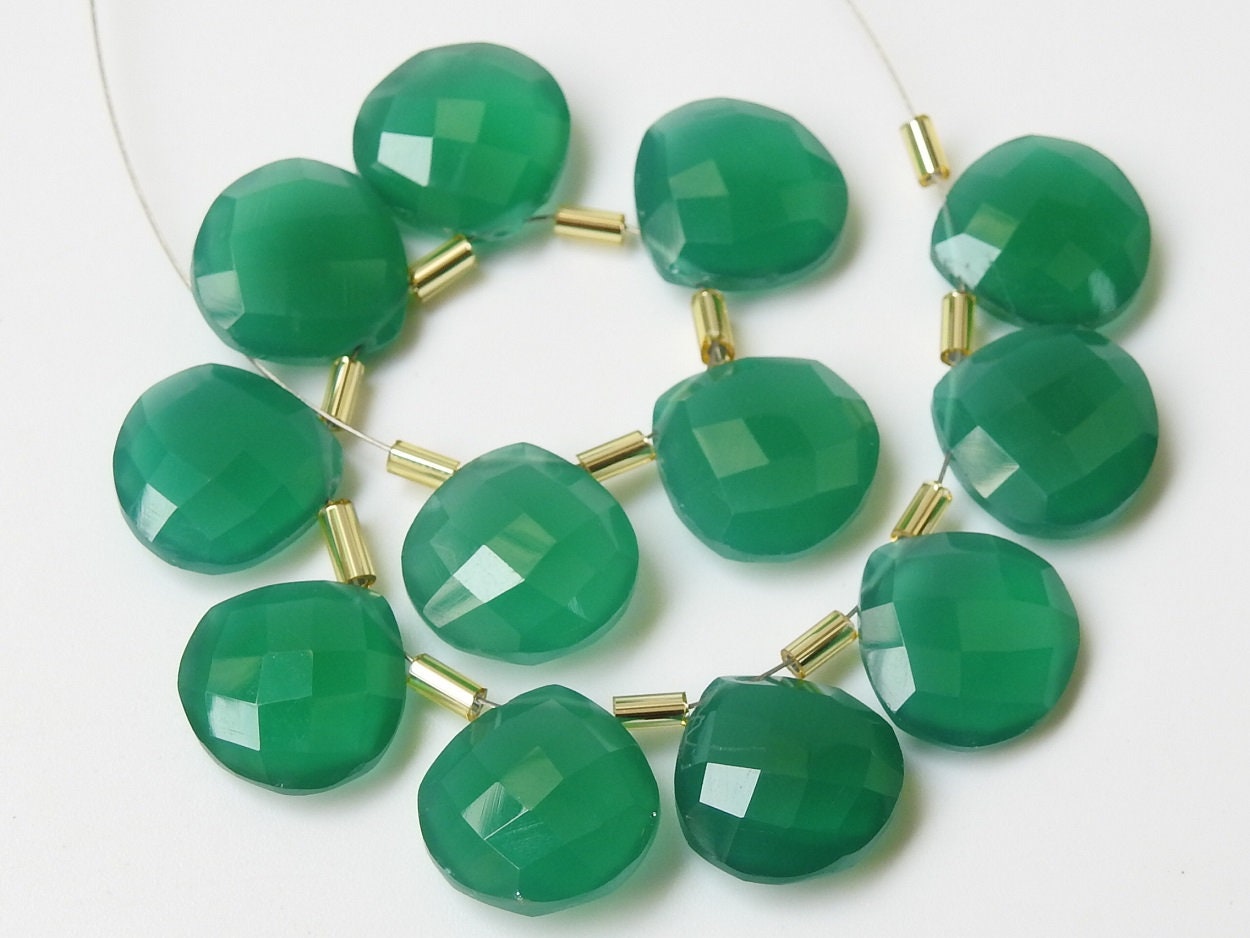Green Onyx Hearts,Micro Faceted,Teardrop,Drop,Handmade,Earrings Pair,Loose Stone,For Making Jewelry,Wholesaler,Supplies,14X14MM PME-CY1 | Save 33% - Rajasthan Living 15