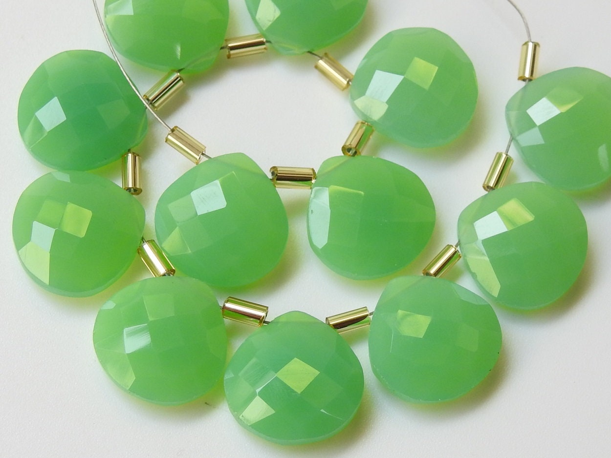Chrysoprase Green Chalcedony Faceted Heart,Teardrop,Drops,Briolettes,Wholesaler,Supplies,14X14MM Approx PME-CY1 | Save 33% - Rajasthan Living 12