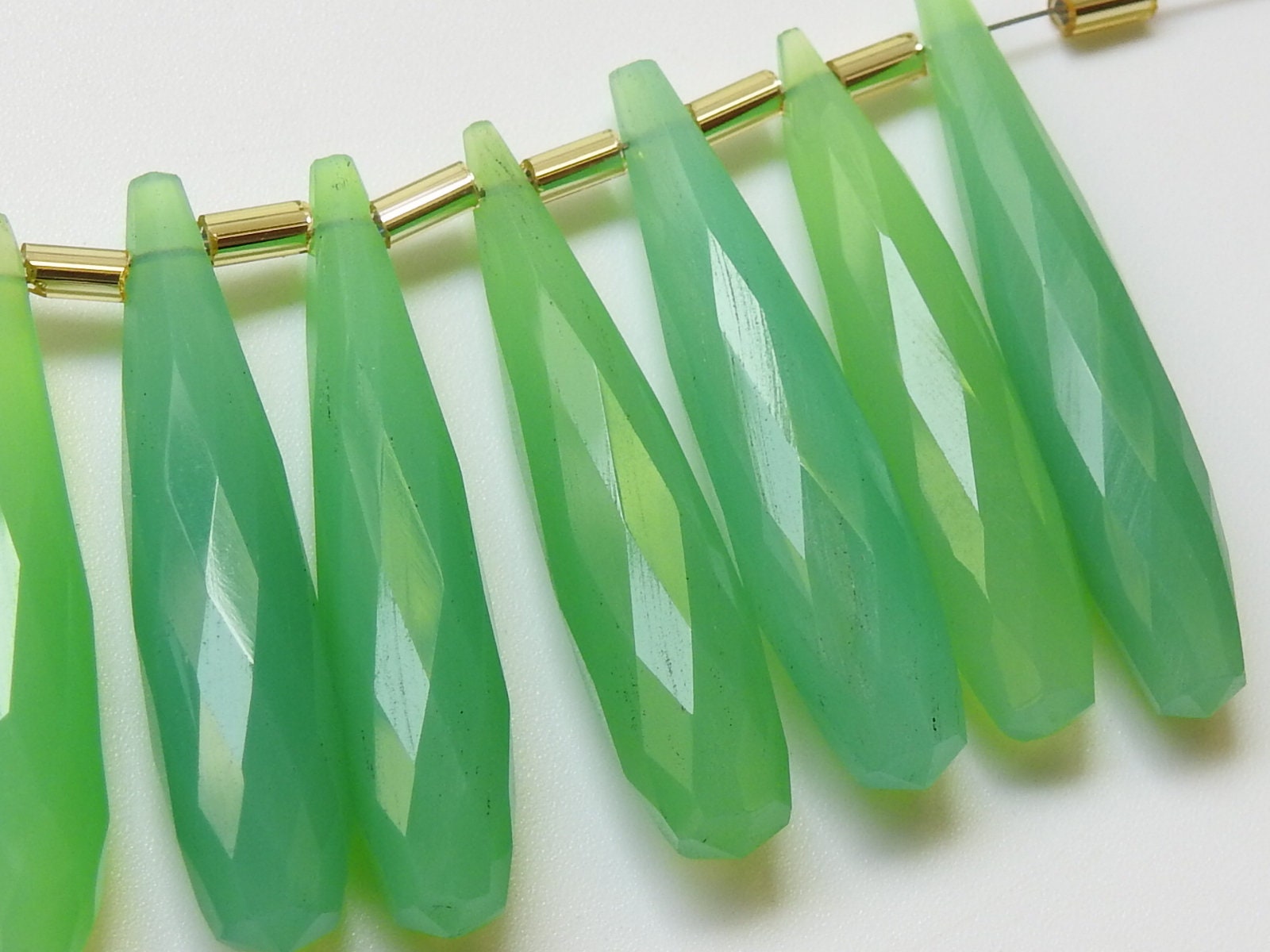 Chrysoprase Green Chalcedony Elongated Drops,Faceted,Teardrop,Loose Stone,For Making Jewelry,Wholesaler,Supplies 35MM Long Approx PME-CY1 | Save 33% - Rajasthan Living 12