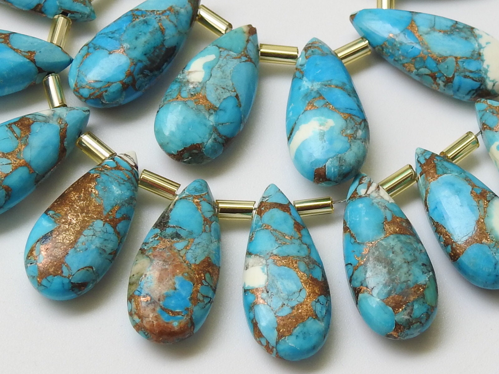 Blue Copper Turquoise Smooth Teardrop,Drop,Handmade,Earrings Pair,For Making Jewelry,Wholesale Price,New Arrival,20X10MM Approx PME-CY3 | Save 33% - Rajasthan Living 12