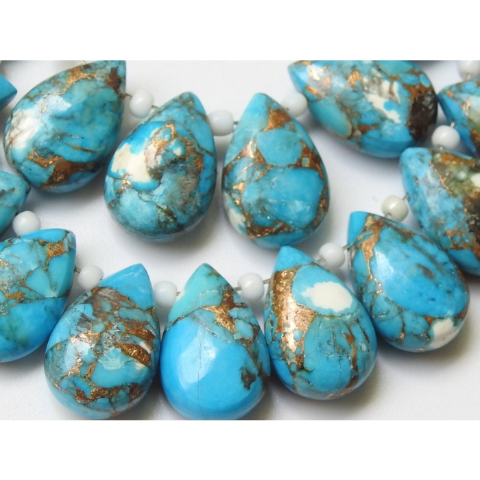 14X10MM,Blue Copper Turquoise Smooth Teardrop,Drop,Handmade,Calibrated Stone,Loose Stone, | Save 33% - Rajasthan Living 10