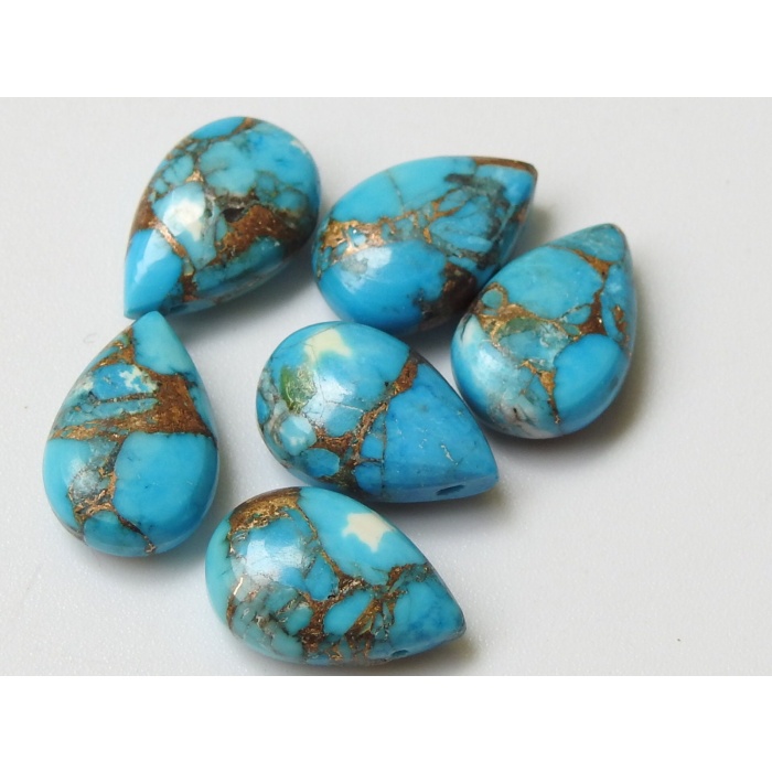 14X10MM,Blue Copper Turquoise Smooth Teardrop,Drop,Handmade,Calibrated Stone,Loose Stone, | Save 33% - Rajasthan Living 6
