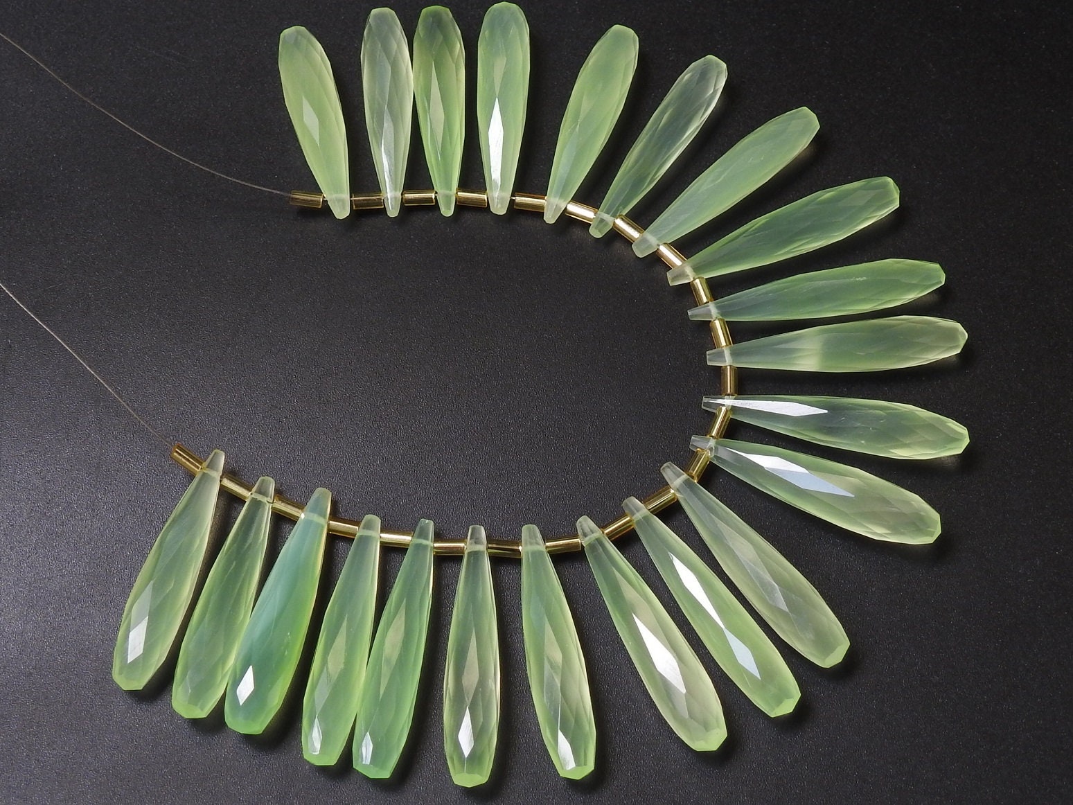Prehnite Green Chalcedony Faceted Elongated Drop,Teardrop,Handmade,For Making Jewelry,Wholesaler,Supplies,35MM Long Approx PME-CY1 | Save 33% - Rajasthan Living 13