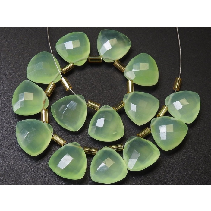 Prehnite Green Chalcedony Faceted Trillions,Triangle Shape Briolette,Teardrop,Drop,Loose Stone,Wholesaler,Supplies,12X12MM Pair,PME-CY1 | Save 33% - Rajasthan Living 10