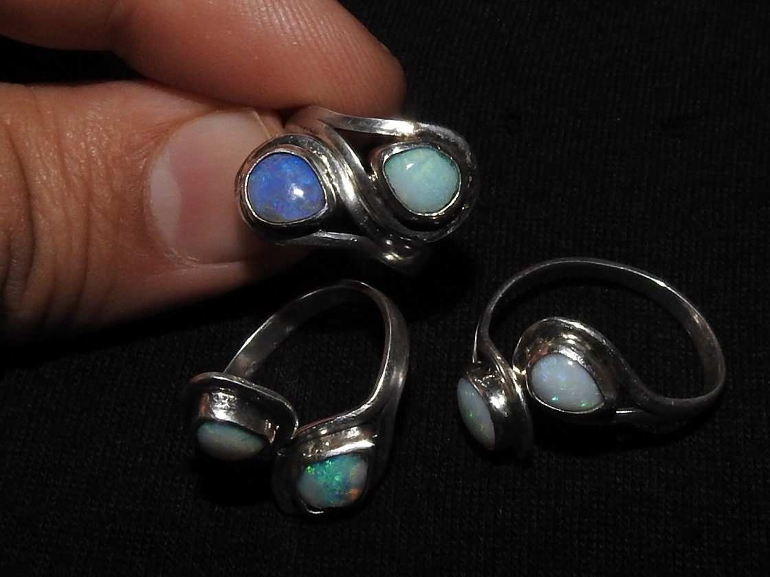 Australian Opal Ring,Sterling Silver Jewelry,Multi Fire,Adjustable,Handmade,One Of A Kind,Gift For Her,Wholesaler,Supplies,New Arrivals MS | Save 33% - Rajasthan Living 18
