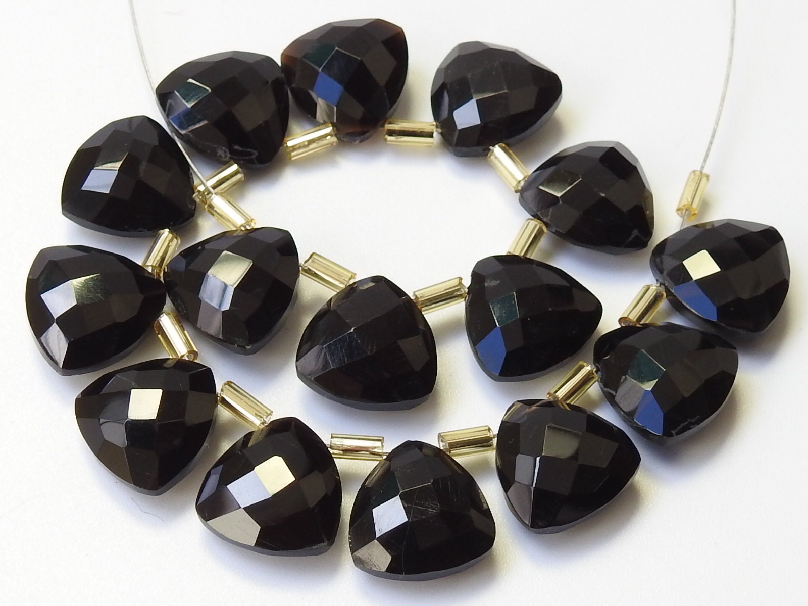 Black Onyx Faceted Trillions,Triangle,Drops,Teardrop,Briolettes,Earring Pair,12X12MM Approx,Wholesaler,Supplies,100%Natural PME-CY2 | Save 33% - Rajasthan Living 15