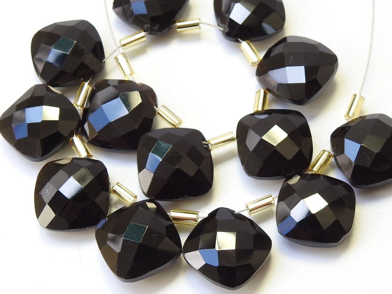 Black Onyx Cushion,Square,Faceted,Briolette,Earrings Pair,Handmade,Loose Bead,For Making Jewelry,Wholesaler,Supplies 12X12MM Approx PME-CY2 | Save 33% - Rajasthan Living 15