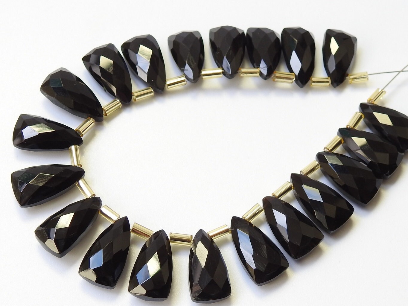 Black Onyx Long Triangle,Trillion,Pyramid,Teardrop,Drop,Briolettes,Faceted,Earrings Pair,Wholesale Price,New Arrival 15X8MM Approx PME-CY2 | Save 33% - Rajasthan Living 14