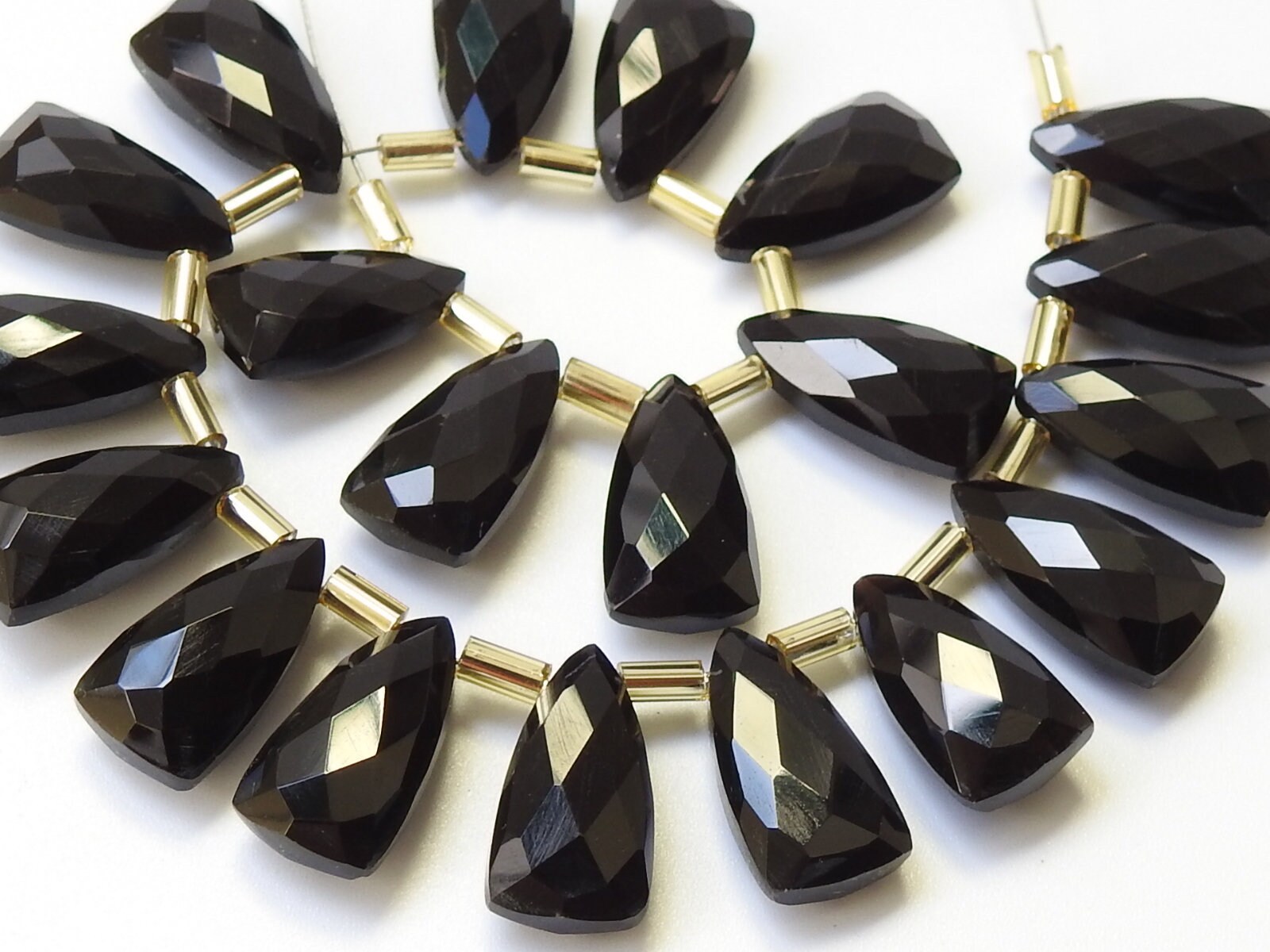 Black Onyx Long Triangle,Trillion,Pyramid,Teardrop,Drop,Briolettes,Faceted,Earrings Pair,Wholesale Price,New Arrival 15X8MM Approx PME-CY2 | Save 33% - Rajasthan Living 13