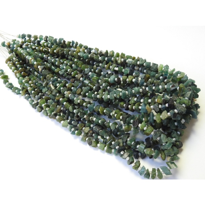 Green Tourmaline Natural Crystal Rough Beads,Chips,Uncut,Nuggets,Anklets,14Inchs Strand 6X3To4X3MM Approx,Wholesaler,Supplies,RB2 | Save 33% - Rajasthan Living 11