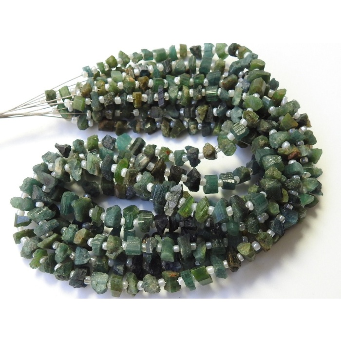 Green Tourmaline Natural Crystal Rough Beads,Chips,Uncut,Nuggets,Anklets,14Inchs Strand 6X3To4X3MM Approx,Wholesaler,Supplies,RB2 | Save 33% - Rajasthan Living 8
