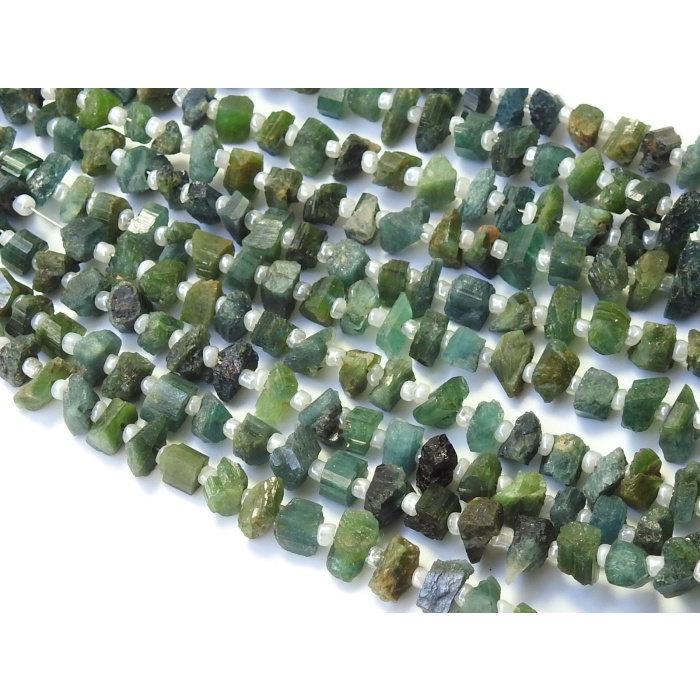 Green Tourmaline Natural Crystal Rough Beads,Chips,Uncut,Nuggets,Anklets,14Inchs Strand 6X3To4X3MM Approx,Wholesaler,Supplies,RB2 | Save 33% - Rajasthan Living 5