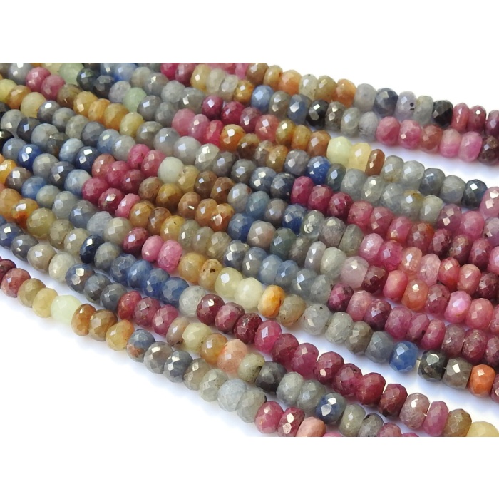 100%Natural,Sapphire Faceted Roundel Bead,Multi Shaded,Loose Stone,Necklace,For Making Jewelry,Wholesaler,Supplies,16Inch Strand PME(B13) | Save 33% - Rajasthan Living 8