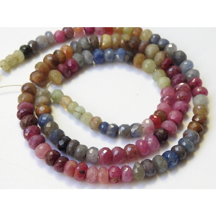 100%Natural,Sapphire Faceted Roundel Bead,Multi Shaded,Loose Stone,Necklace,For Making Jewelry,Wholesaler,Supplies,16Inch Strand PME(B13) | Save 33% - Rajasthan Living 9