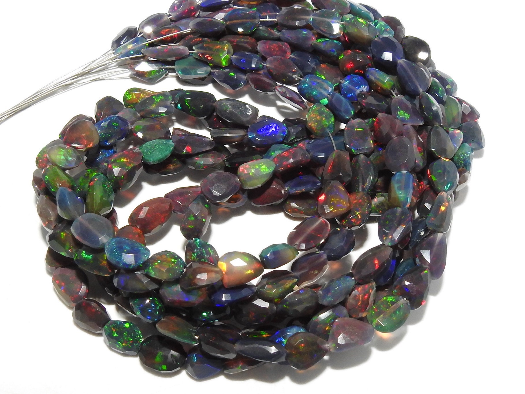 Ethiopian Black Opal Faceted Tumble,Nugget,Multi Flashy Fire,Loose Stone,Loose Bead,Wholesaler,Supplies 12Inch Strand 100%Natural (pme)EO2 | Save 33% - Rajasthan Living 17