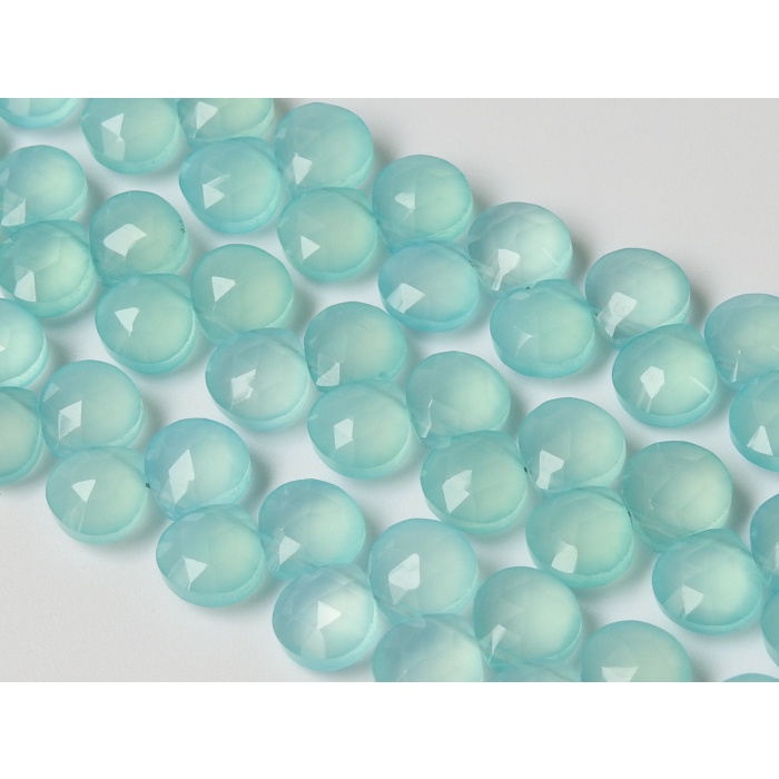 Aqua Blue Chalcedony Faceted Hearts,Teardrop,Drop,Loose Stone,Handmade,Earrings Pair,For Making Jewelry 4Inch Strand 8X8 MM Approx (pme)CY2 | Save 33% - Rajasthan Living 5