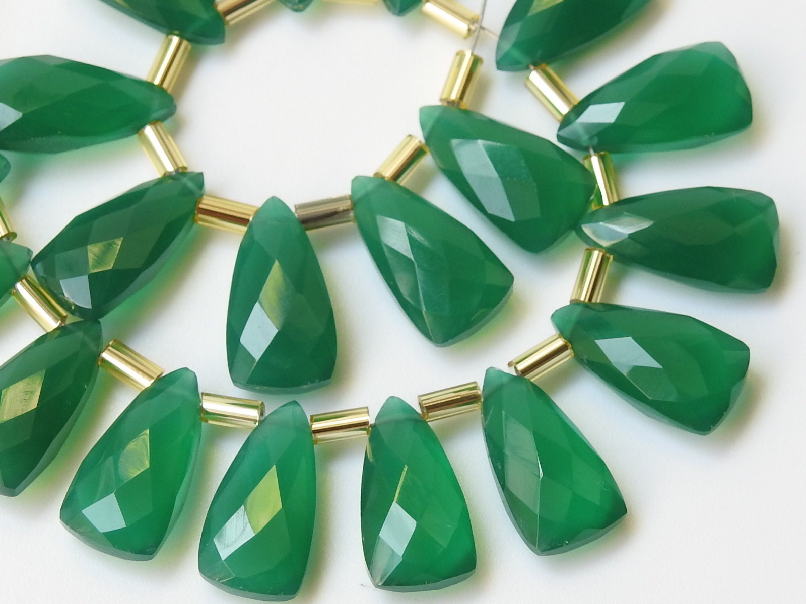 15X8 MM Pair Green Onyx Faceted Pyramid Shape Briolette Wholesale Price New Arrival (pme)CY1 | Save 33% - Rajasthan Living 13