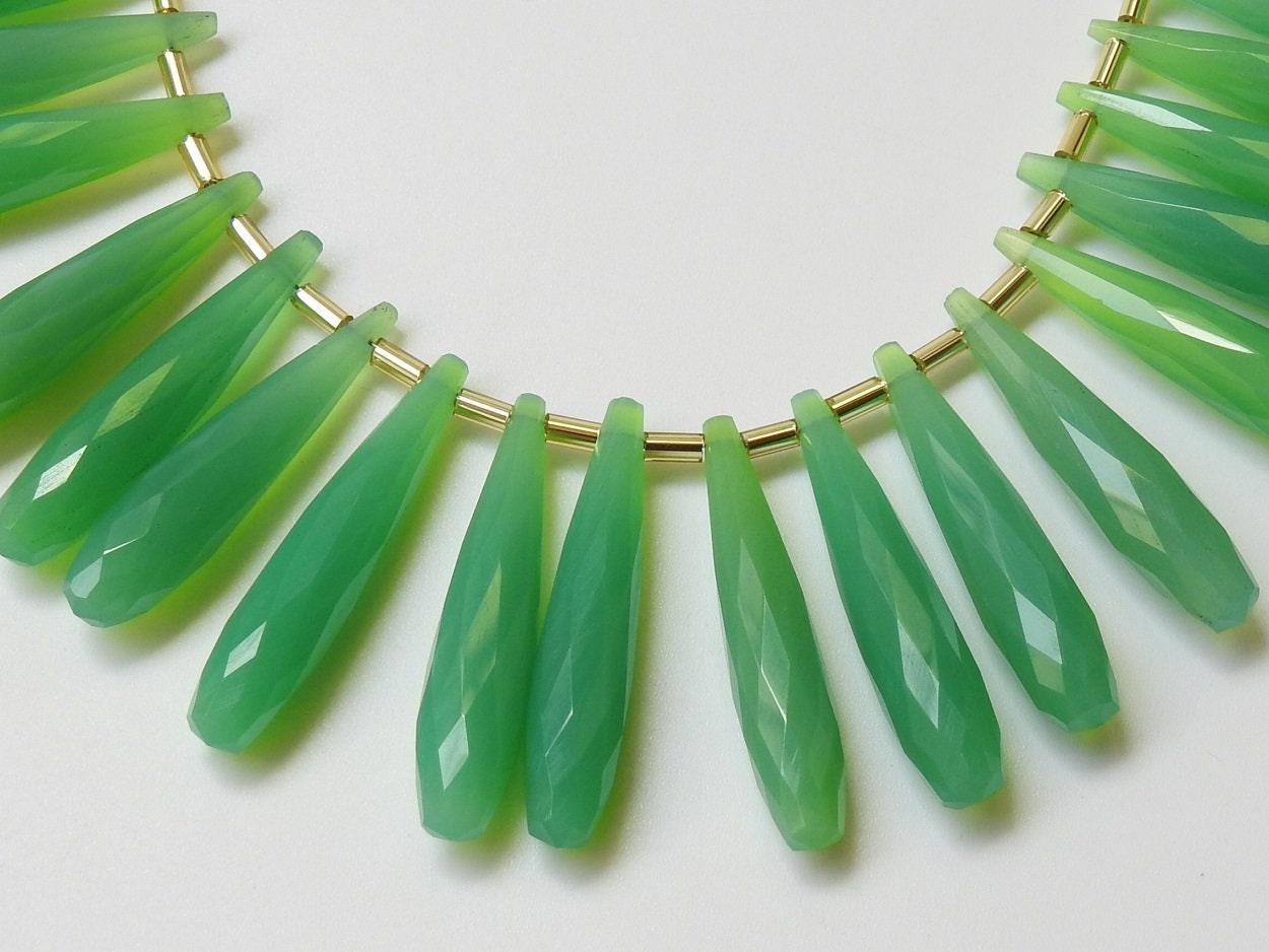 Chrysoprase Green Chalcedony Elongated Drops,Faceted,Teardrop,Loose Stone,For Making Jewelry,Wholesaler,Supplies 35MM Long Approx PME-CY1 | Save 33% - Rajasthan Living 14
