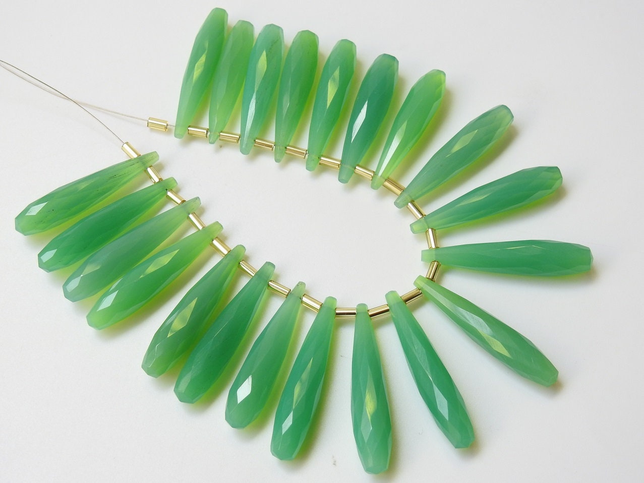 Chrysoprase Green Chalcedony Elongated Drops,Faceted,Teardrop,Loose Stone,For Making Jewelry,Wholesaler,Supplies 35MM Long Approx PME-CY1 | Save 33% - Rajasthan Living 11