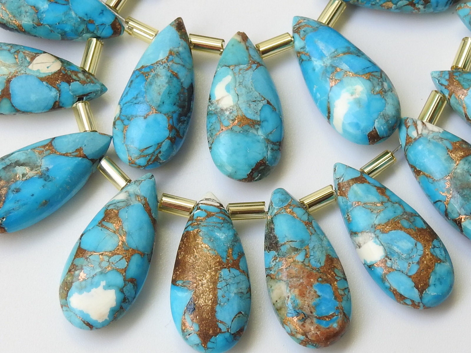 Blue Copper Turquoise Smooth Teardrop,Drop,Handmade,Earrings Pair,For Making Jewelry,Wholesale Price,New Arrival,20X10MM Approx PME-CY3 | Save 33% - Rajasthan Living 16