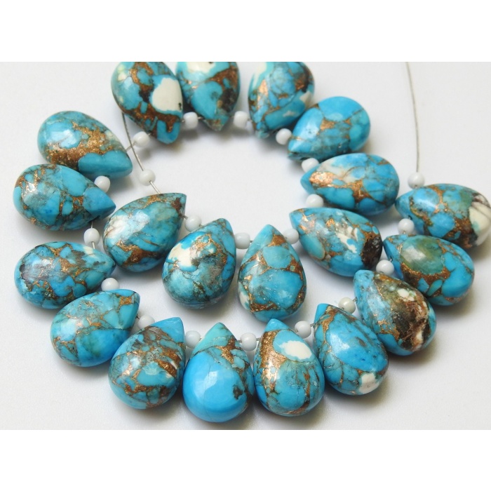 14X10MM,Blue Copper Turquoise Smooth Teardrop,Drop,Handmade,Calibrated Stone,Loose Stone, | Save 33% - Rajasthan Living 7