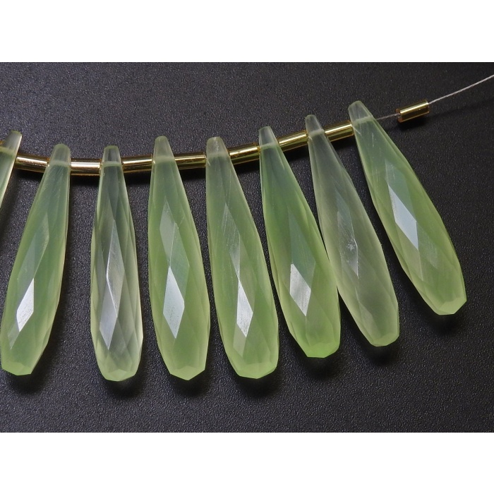 Prehnite Green Chalcedony Faceted Elongated Drop,Teardrop,Handmade,For Making Jewelry,Wholesaler,Supplies,35MM Long Approx PME-CY1 | Save 33% - Rajasthan Living 8