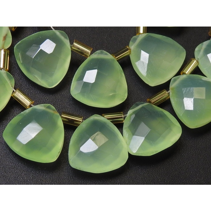 Prehnite Green Chalcedony Faceted Trillions,Triangle Shape Briolette,Teardrop,Drop,Loose Stone,Wholesaler,Supplies,12X12MM Pair,PME-CY1 | Save 33% - Rajasthan Living 8