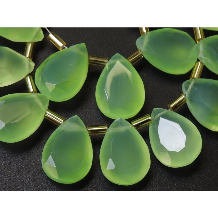 Prehnite Green Chalcedony Faceted Cut Stone Shape Teardrop,Drops,Briolettes,Earrings Pair,15X10MM Approx,Wholesaler,Supplies PME-CY1 | Save 33% - Rajasthan Living 6