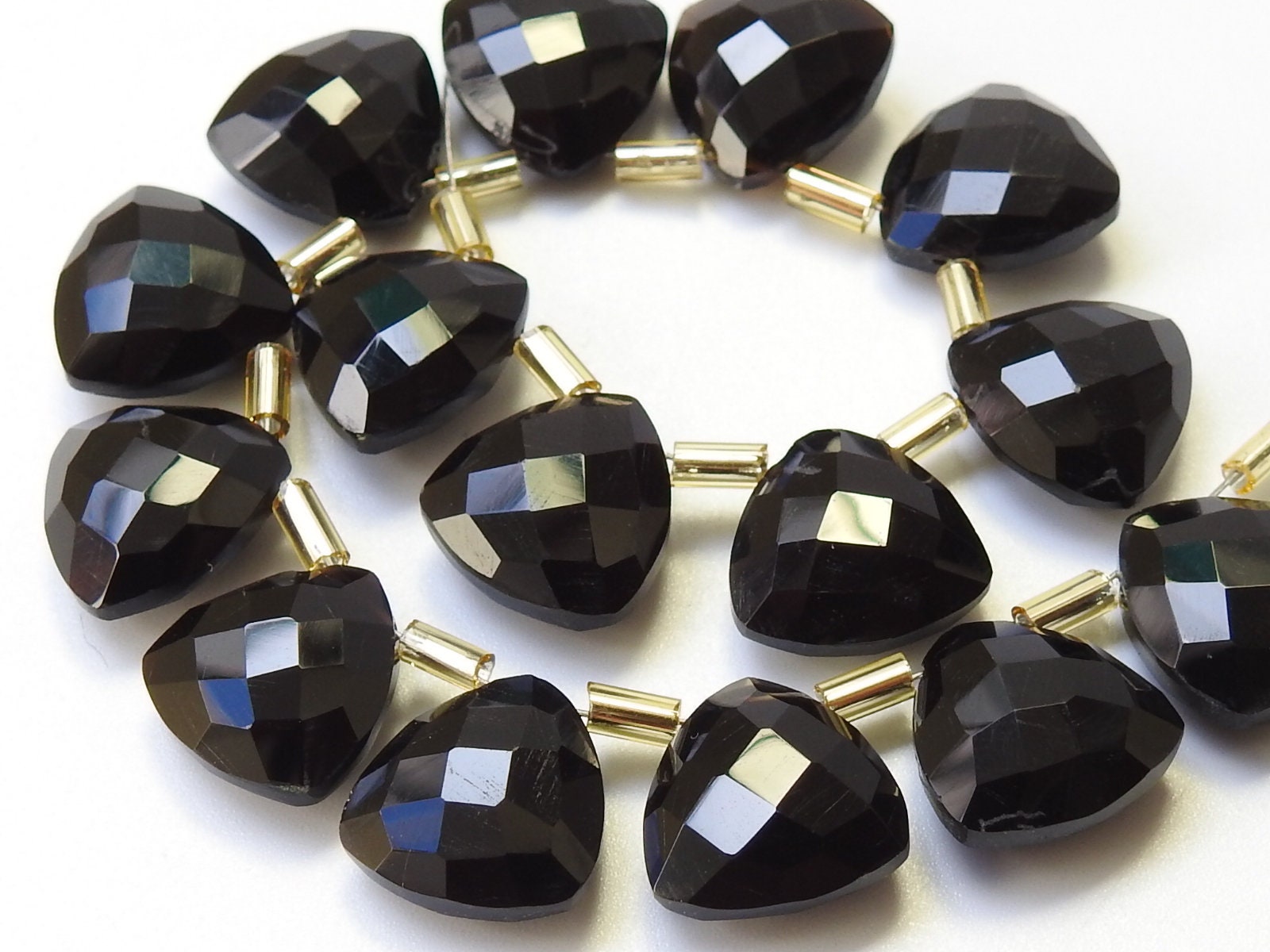 Black Onyx Faceted Trillions,Triangle,Drops,Teardrop,Briolettes,Earring Pair,12X12MM Approx,Wholesaler,Supplies,100%Natural PME-CY2 | Save 33% - Rajasthan Living 11