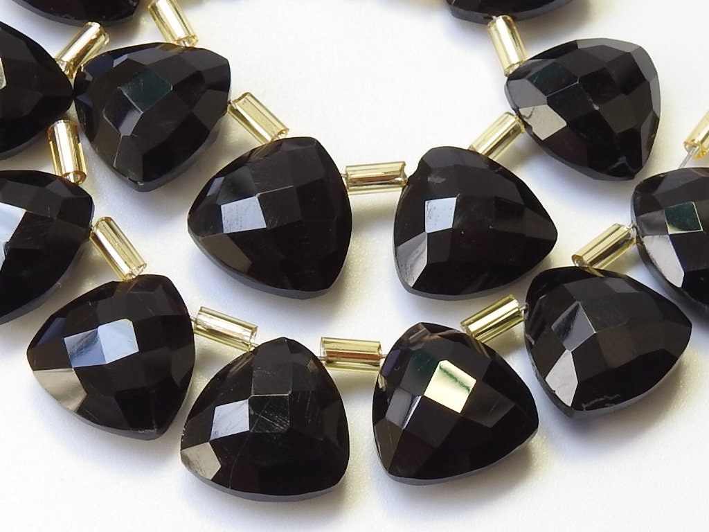 Black Onyx Faceted Trillions,Triangle,Drops,Teardrop,Briolettes,Earring Pair,12X12MM Approx,Wholesaler,Supplies,100%Natural PME-CY2 | Save 33% - Rajasthan Living 13
