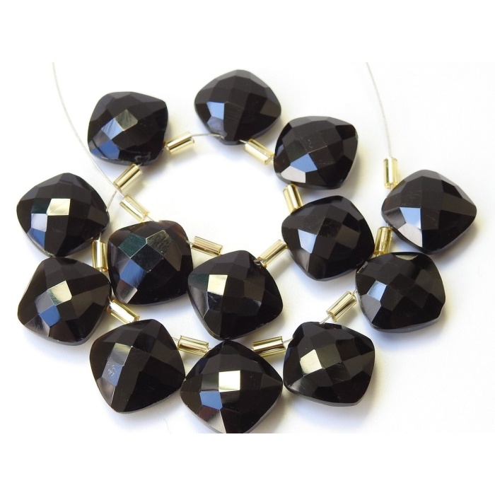 Black Onyx Cushion,Square,Faceted,Briolette,Earrings Pair,Handmade,Loose Bead,For Making Jewelry,Wholesaler,Supplies 12X12MM Approx PME-CY2 | Save 33% - Rajasthan Living 8
