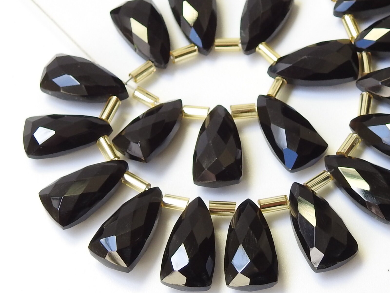 Black Onyx Long Triangle,Trillion,Pyramid,Teardrop,Drop,Briolettes,Faceted,Earrings Pair,Wholesale Price,New Arrival 15X8MM Approx PME-CY2 | Save 33% - Rajasthan Living 11