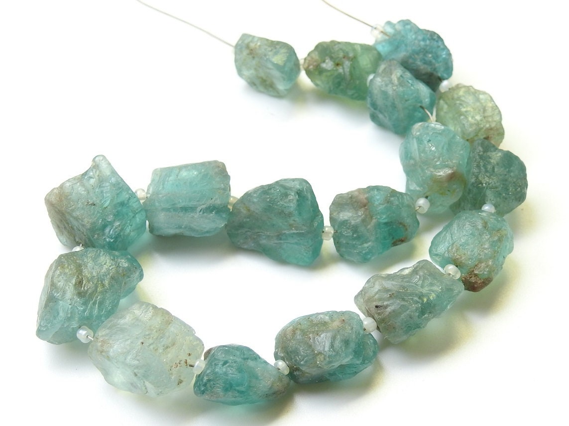 Sky Blue Apatite Natural Rough Tumble,Nuggets,Chunks,Loose Raw,9Inch Strand 17X11To12X11MM Approx,Wholesale Price,New Arrival RB5 | Save 33% - Rajasthan Living 17
