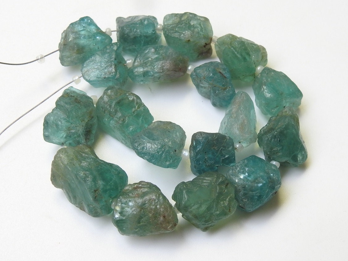 Sky Blue Apatite Natural Rough Tumble,Nuggets,Chunks,Loose Raw,9Inch Strand 17X11To12X11MM Approx,Wholesale Price,New Arrival RB5 | Save 33% - Rajasthan Living 19