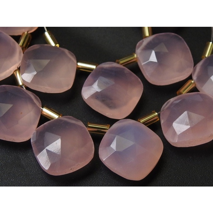 Pink Rose Chalcedony Faceted Cushions,Square Shape Bead,Teardrop,Drop,Briolette,Wholesaler,Supplies,12X12MM Pair  PME-CY1 | Save 33% - Rajasthan Living 14