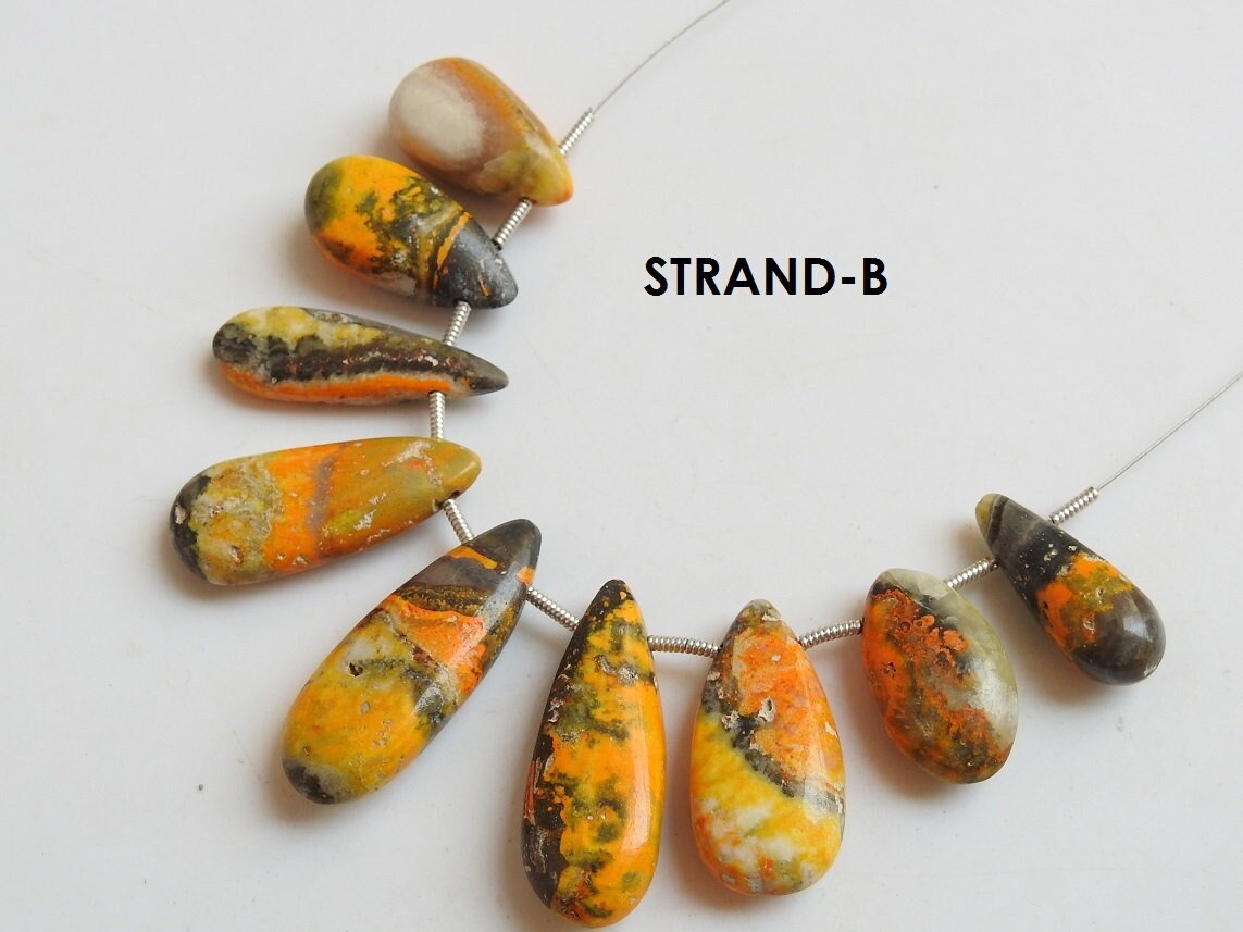 100%Natural,Bumble Bee Jasper Smooth Teardrop,Drop,Briolette,Yellow Color,Handmade,Loose Stone,For Making Jewelry,Wholesale Price (pme)BR7 | Save 33% - Rajasthan Living 22