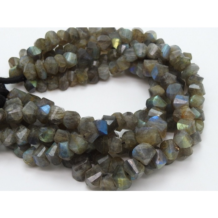 Labradorite Twisted Beads,Faceted,Roundel,Loose Stone,Multi Flashy Fire,10Inchs 10X10To7X7MM Approx,Wholesaler,Supplies,100%Natural B12 | Save 33% - Rajasthan Living 9
