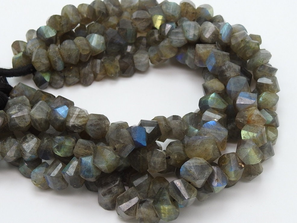 Labradorite Twisted Beads,Faceted,Roundel,Loose Stone,Multi Flashy Fire,10Inchs 10X10To7X7MM Approx,Wholesaler,Supplies,100%Natural B12 | Save 33% - Rajasthan Living 15