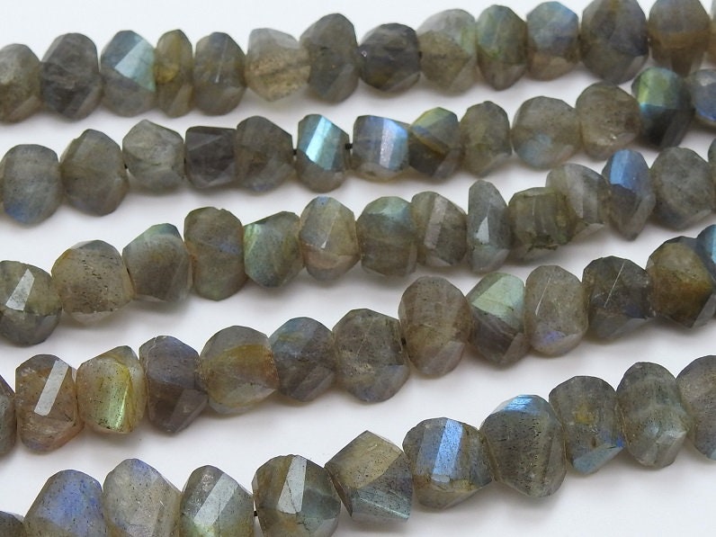 Labradorite Twisted Beads,Faceted,Roundel,Loose Stone,Multi Flashy Fire,10Inchs 10X10To7X7MM Approx,Wholesaler,Supplies,100%Natural B12 | Save 33% - Rajasthan Living 16