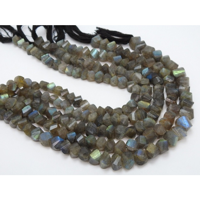 Labradorite Twisted Beads,Faceted,Roundel,Loose Stone,Multi Flashy Fire,10Inchs 10X10To7X7MM Approx,Wholesaler,Supplies,100%Natural B12 | Save 33% - Rajasthan Living 11