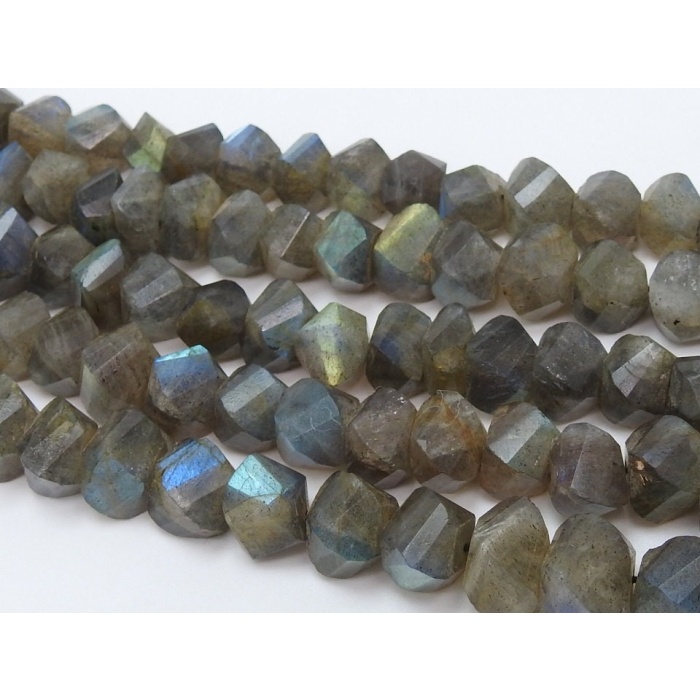 Labradorite Twisted Beads,Faceted,Roundel,Loose Stone,Multi Flashy Fire,10Inchs 10X10To7X7MM Approx,Wholesaler,Supplies,100%Natural B12 | Save 33% - Rajasthan Living 8